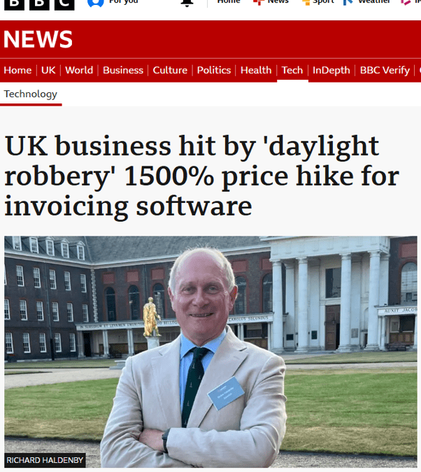 View in browser “Daylight robbery” 1500% price hike for time tracking app